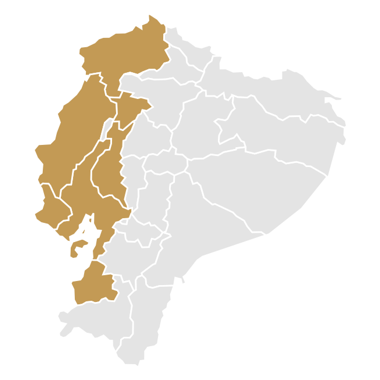 Mapa de la región Costa